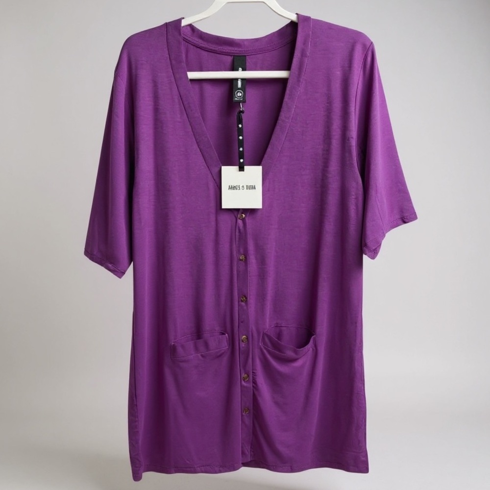 Agnes & Dora Purple Oversized Blouse Relaxed Fit‎ XL